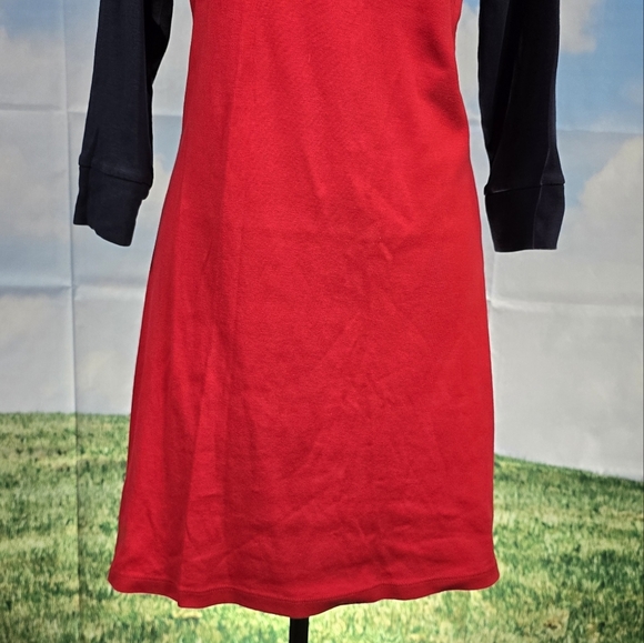 TOMMY HILFIGER | 100% COTTON CREW NECK QUARTER SLEEVE CASUAL SHIRT DRESS - Picture 9 of 16